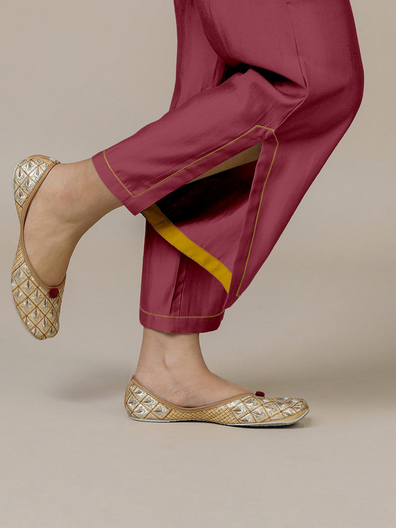 Saba x Rozaana | Rose Pink Cotton Silk Pants-Binks