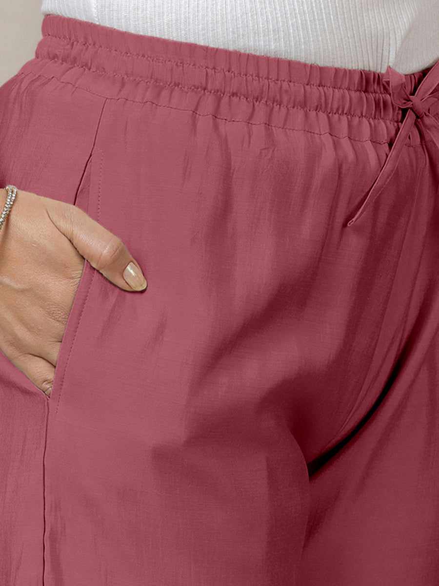 Fiza x Rozaana Pant/Trousers, in Pink, made for daily & work (view 4).