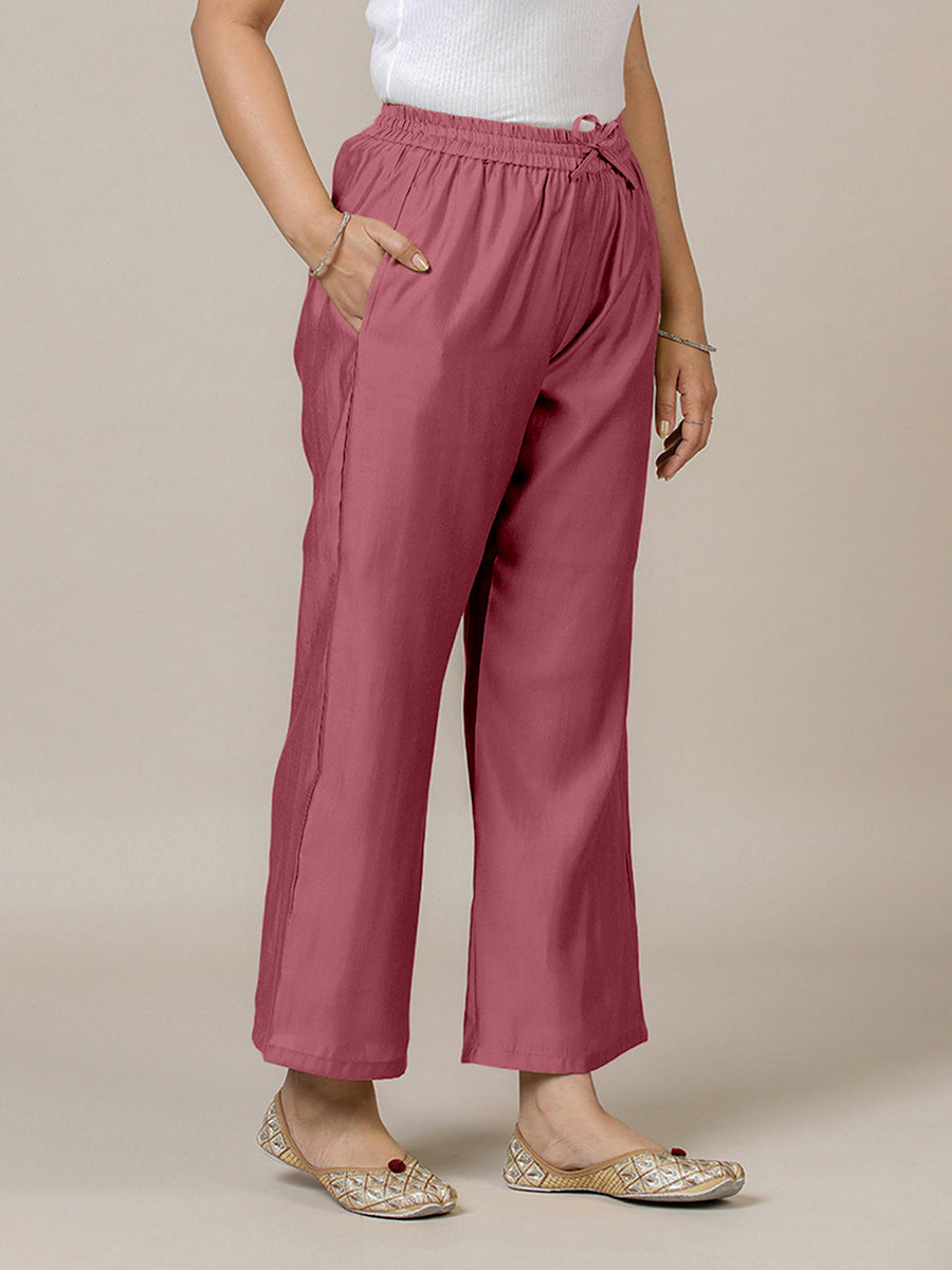 Fiza x Rozaana Pant/Trousers, in Pink, made for daily & work (view 8).