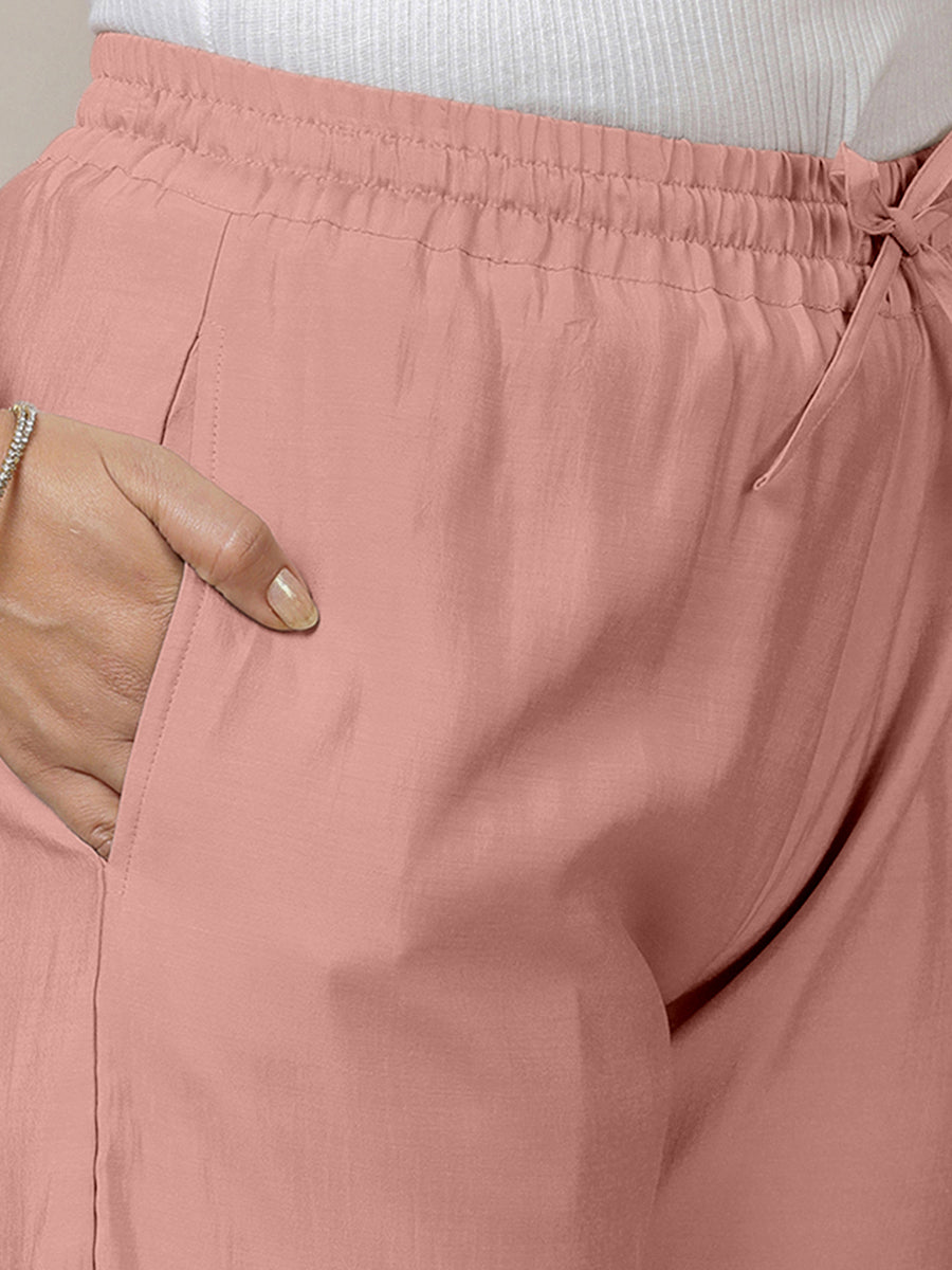 Fiza x Rozaana Pant/Trousers, in Pink, made for daily & work (view 3).