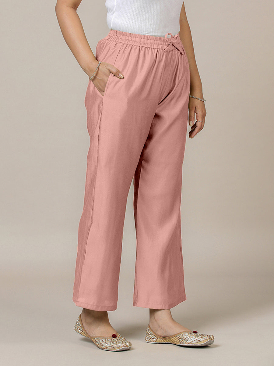 Fiza x Rozaana Pant/Trousers, in Pink, made for daily & work (view 7).