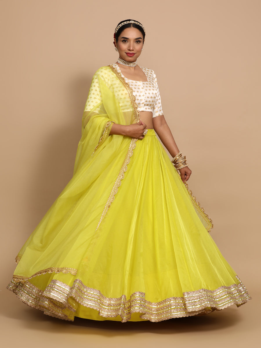 Afreen x Tyohaar Saree Blouse, in Cream Embroidery & Brocade, featuring elbow sleeves and pot neckline (view 8).