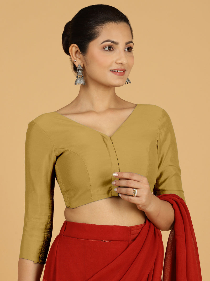 Alia x Rozaana | Saree Blouse in Dijon Mustard-Binks