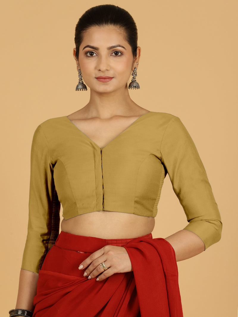 Alia x Rozaana | Saree Blouse in Dijon Mustard-Binks