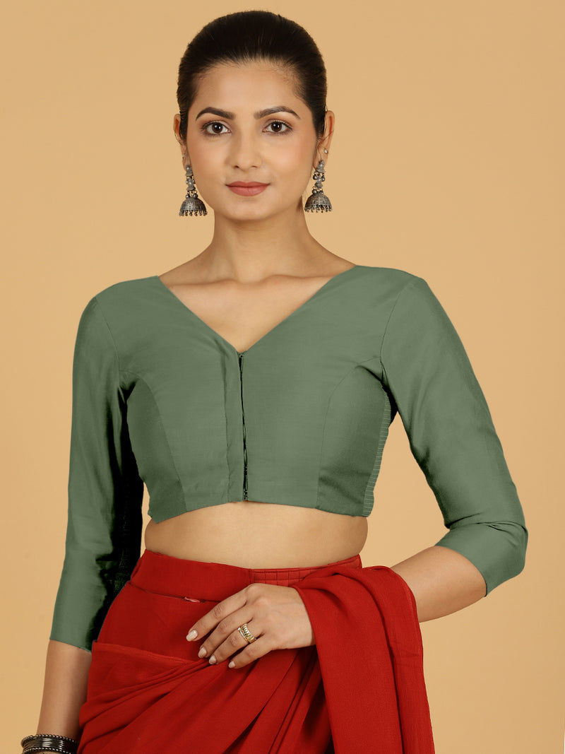 Alia x Rozaana | Saree Blouse in Hunter Green-Binks