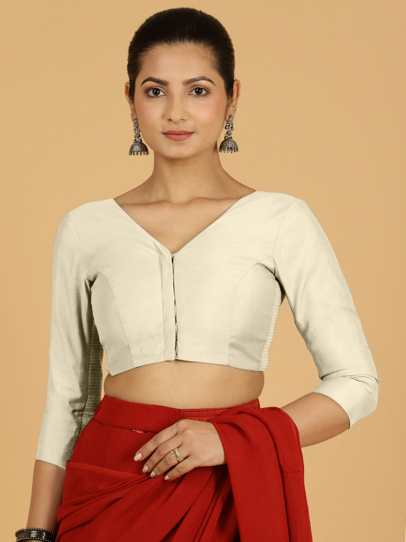 Alia x Rozaana | Saree Blouse in Ivory-Binks