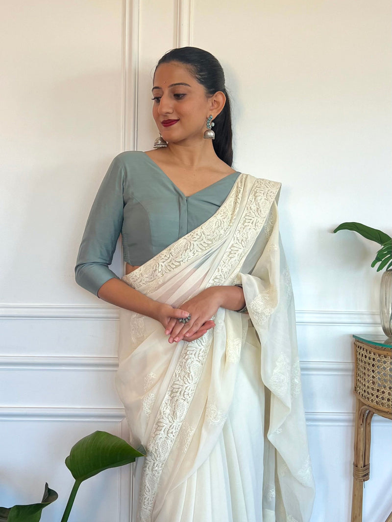 Alia x Rozaana | Saree Blouse in Mint Green-Binks