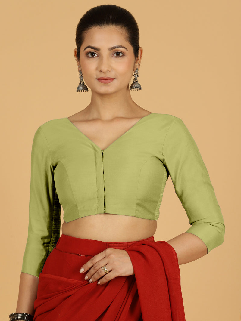 Alia x Rozaana | Saree Blouse in Pista Green-Binks