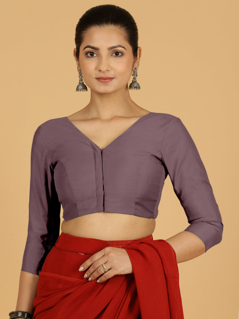 Alia x Rozaana | Saree Blouse in Purple Mauve-Binks