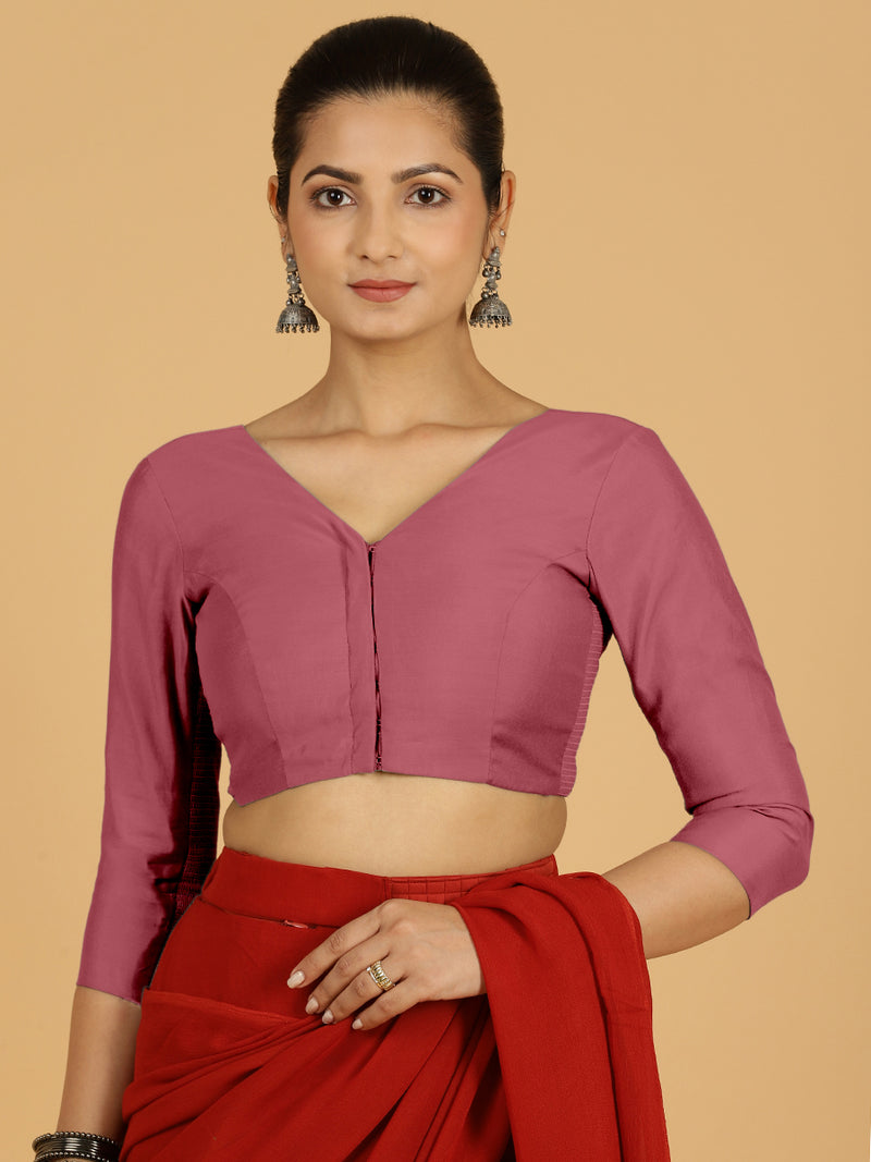 Alia x Rozaana | Saree Blouse in Rose Pink-Binks