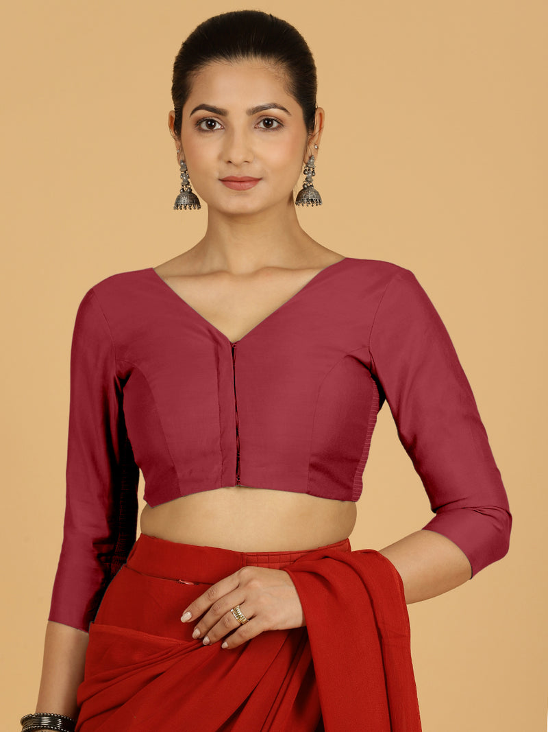 Alia x Rozaana | Saree Blouse in Scarlet Red-Binks