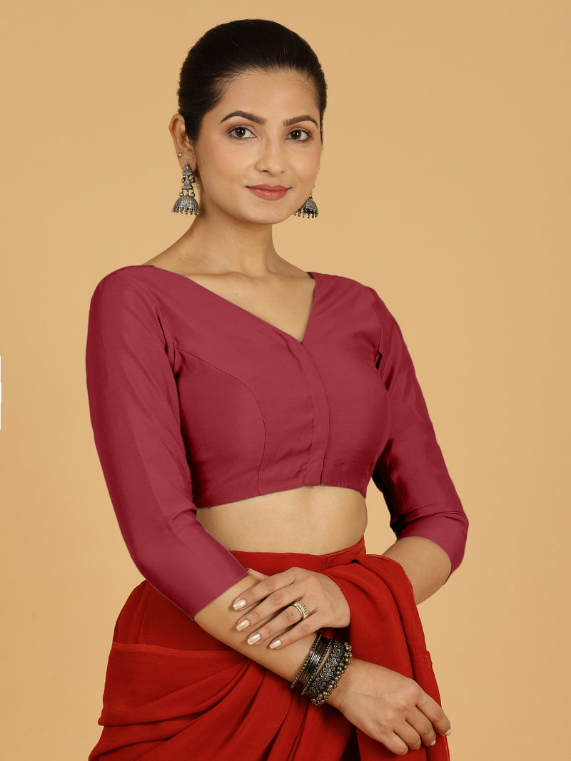 Alia x Rozaana | Saree Blouse in Scarlet Red-Binks