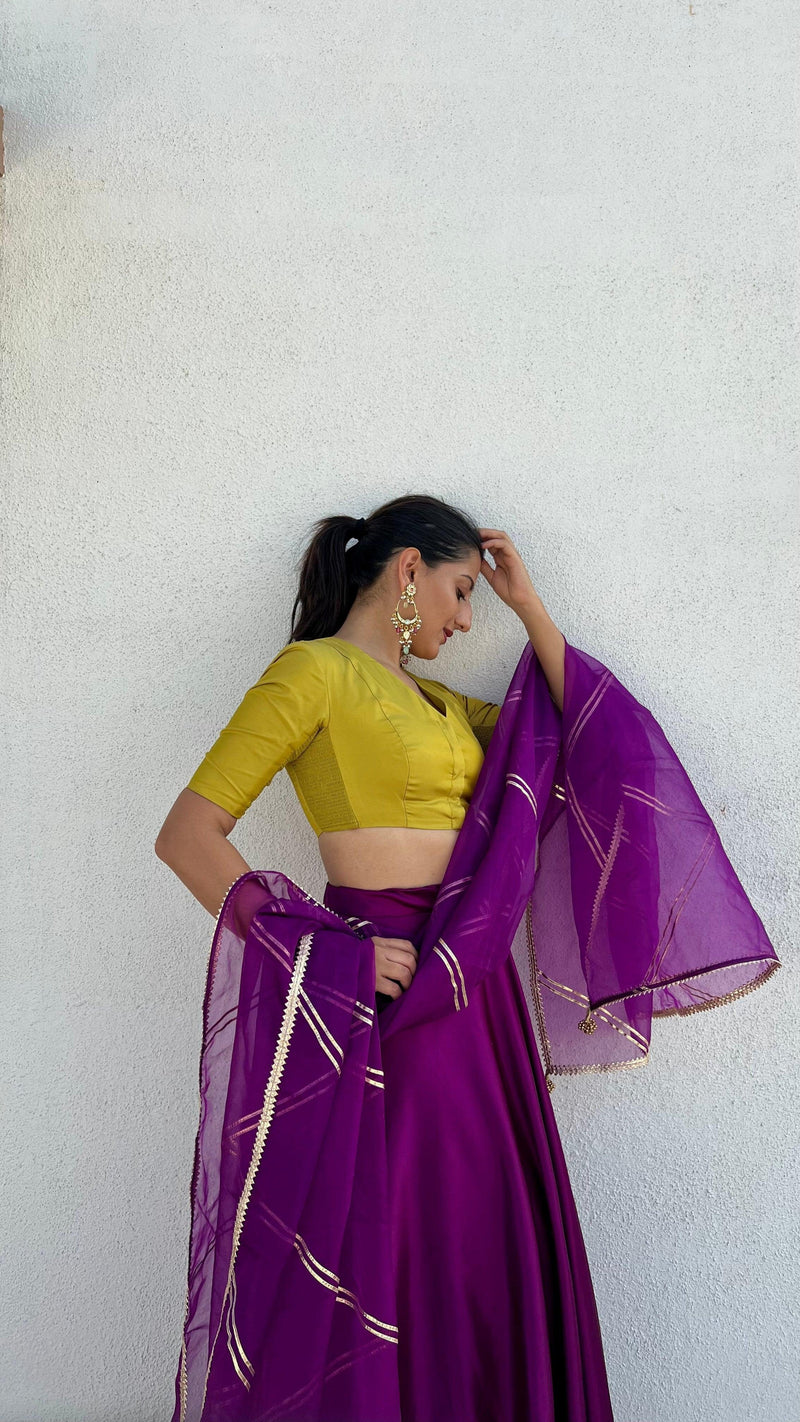 Begum x Rozaana | Elbow Sleeves Saree Blouse in Lemon Yellow-Binks