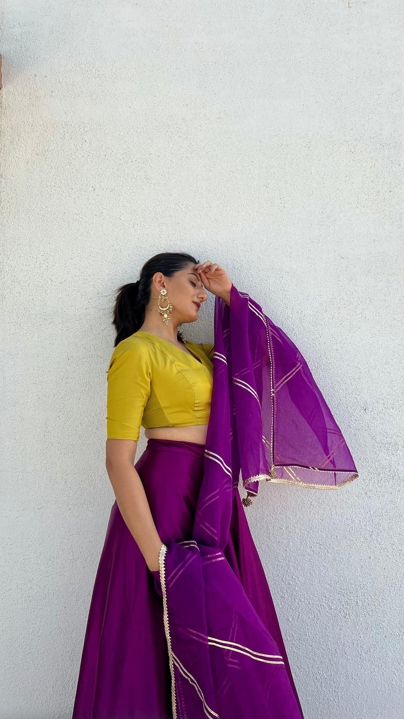 Begum x Rozaana | Elbow Sleeves Saree Blouse in Lemon Yellow-Binks