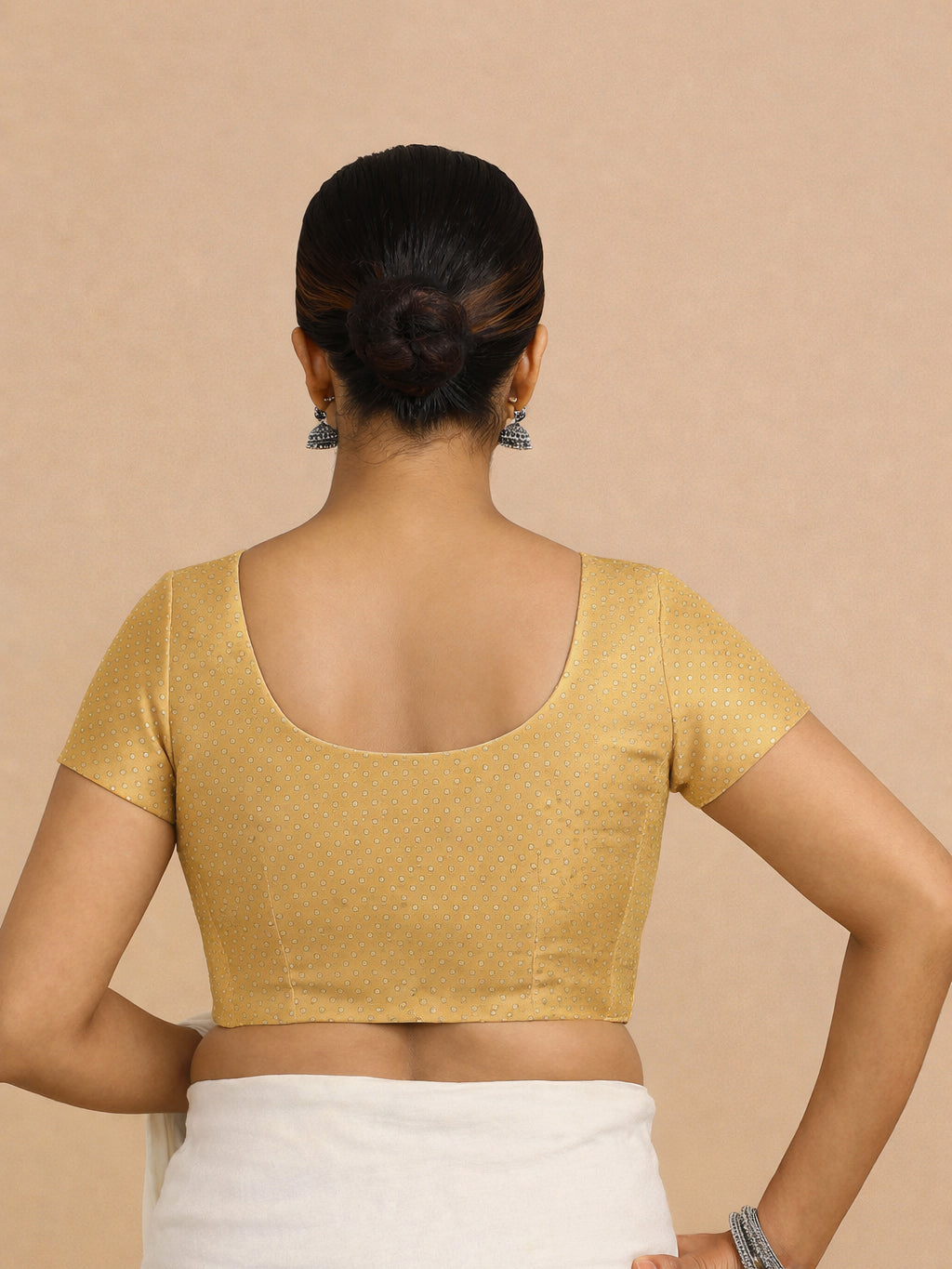 Krusha Reversible Duet | Gold × Peppermint Green Chandheri-Linen Saree Blouse