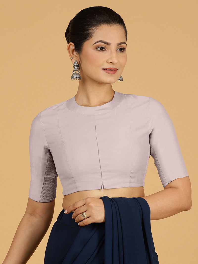 Farida x Rozaana | Regular Sleeves Saree Blouse in Lilac-Binks