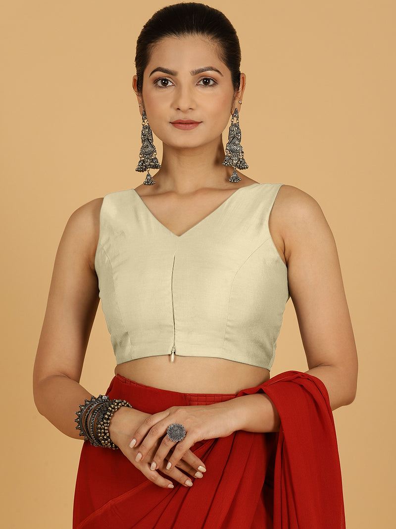 Hema x Rozaana | Saree Blouse in Ivory-Binks