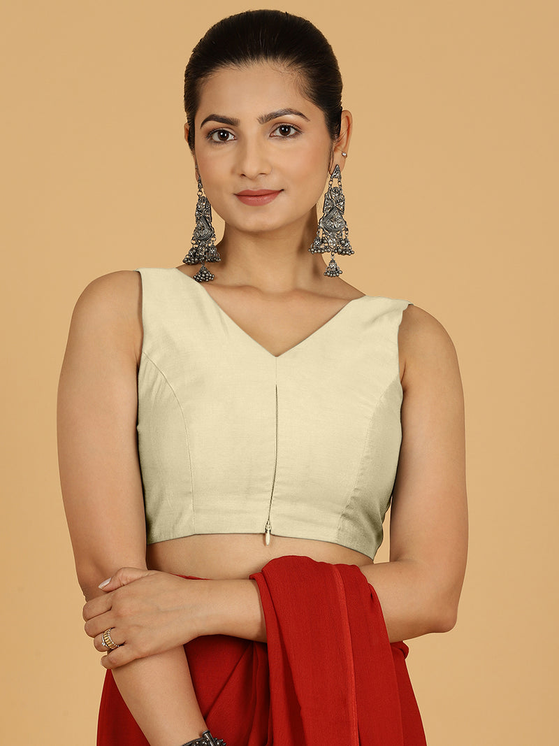 Hema x Rozaana | Saree Blouse in Ivory-Binks