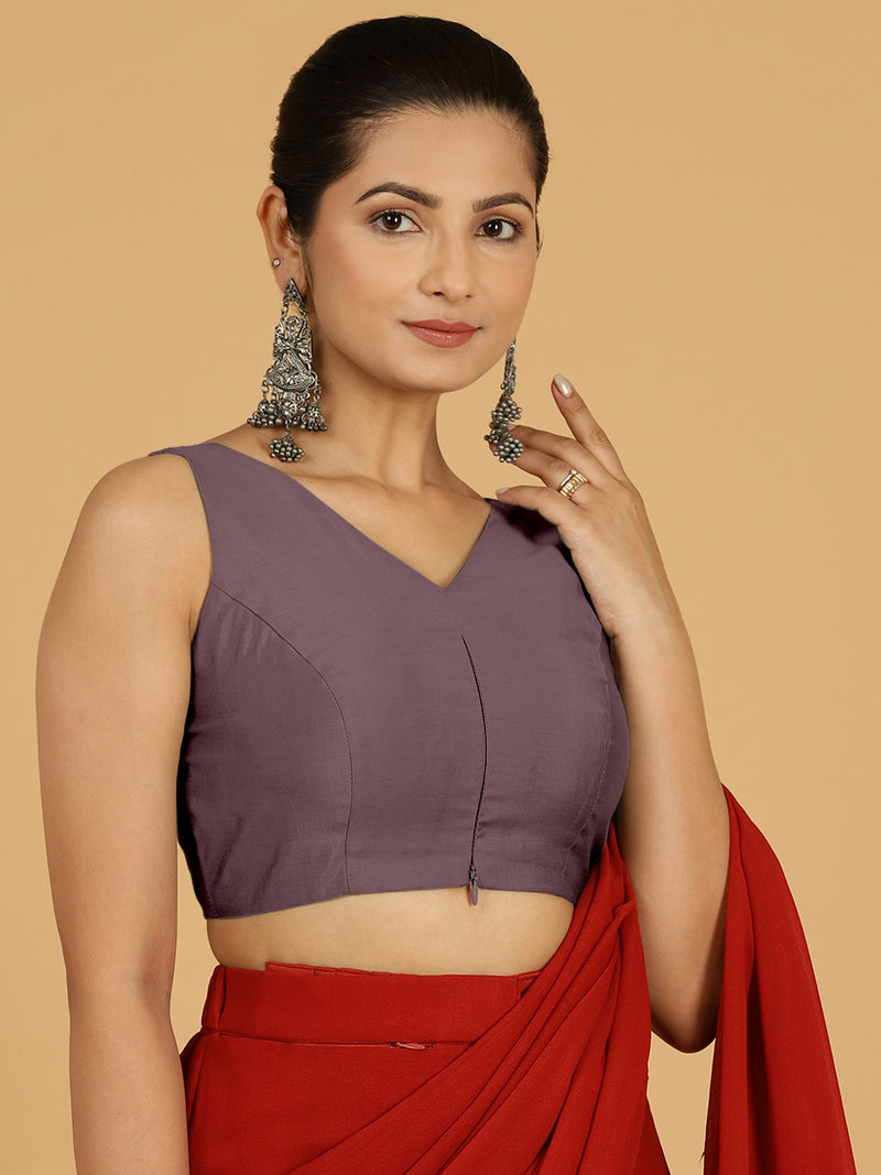 Hema x Rozaana | Saree Blouse in Purple Mauve-Binks