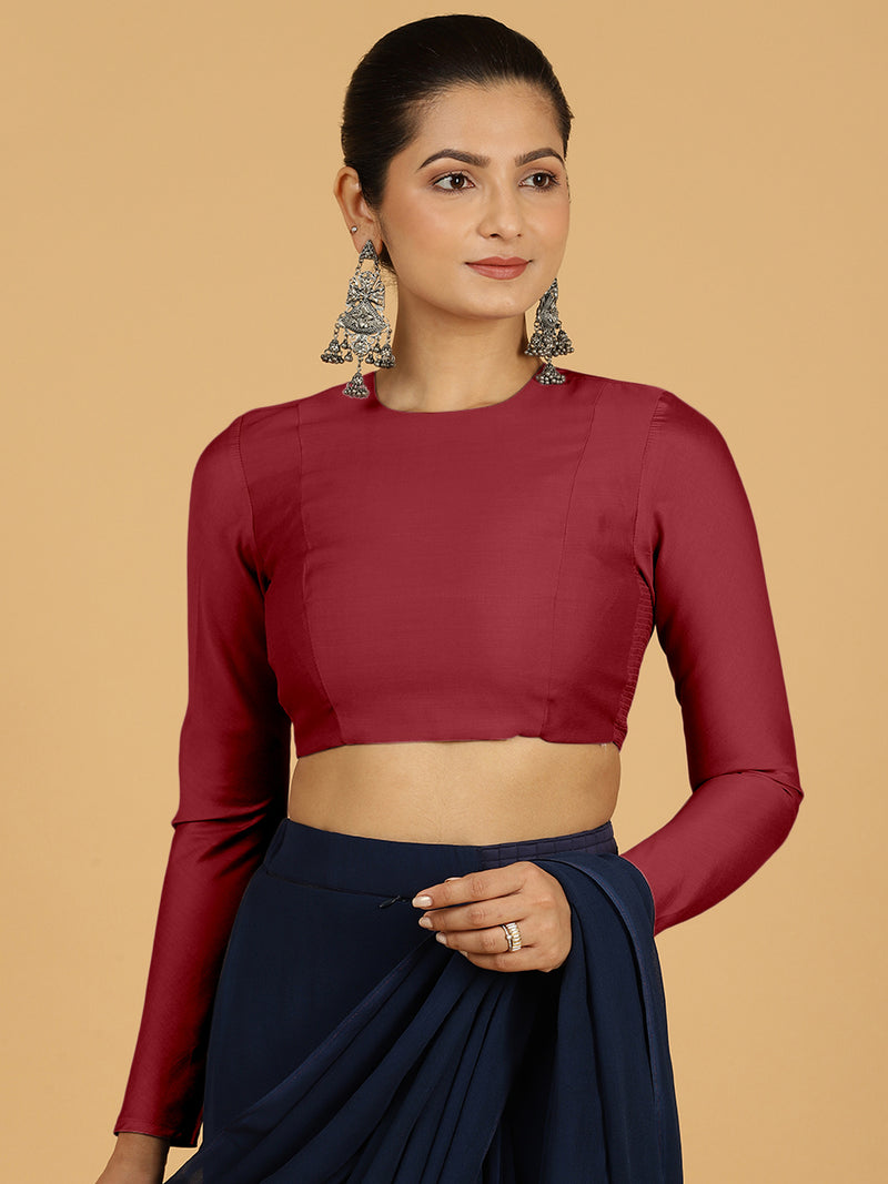 Jaya x Rozaana | Saree Blouse in Scarlet Red-Binks