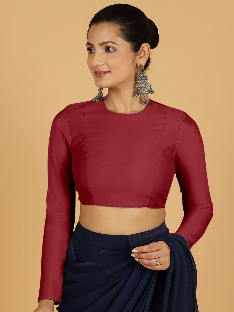 Jaya x Rozaana | Saree Blouse in Scarlet Red-Binks