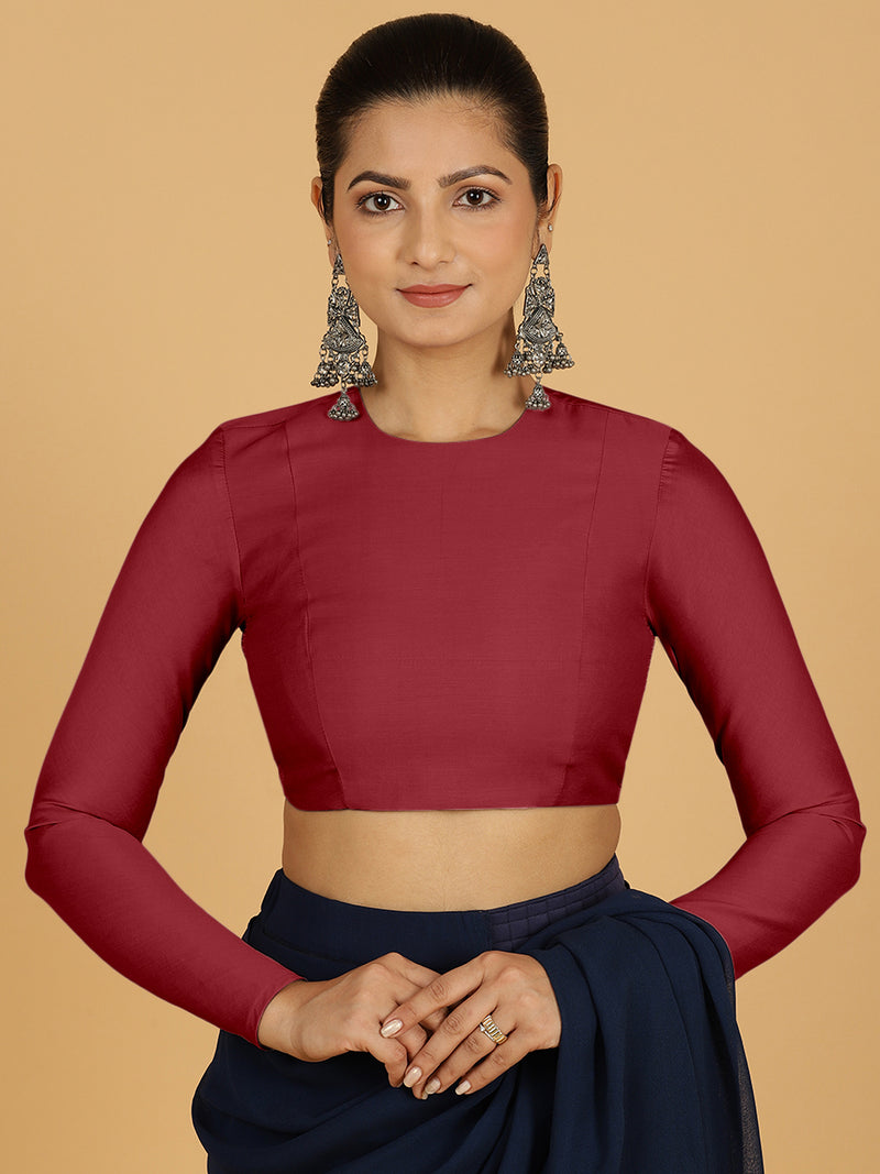 Jaya x Rozaana | Saree Blouse in Scarlet Red-Binks