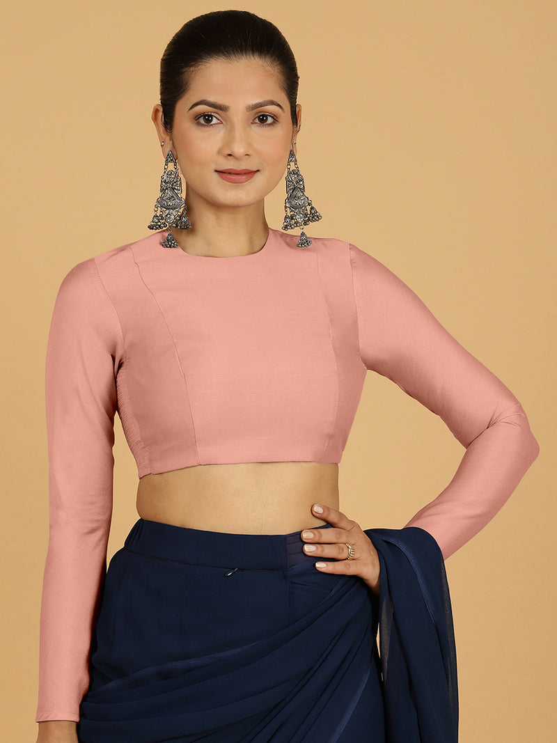 Jaya x Rozaana | Saree Blouse in Sea Pink-Binks