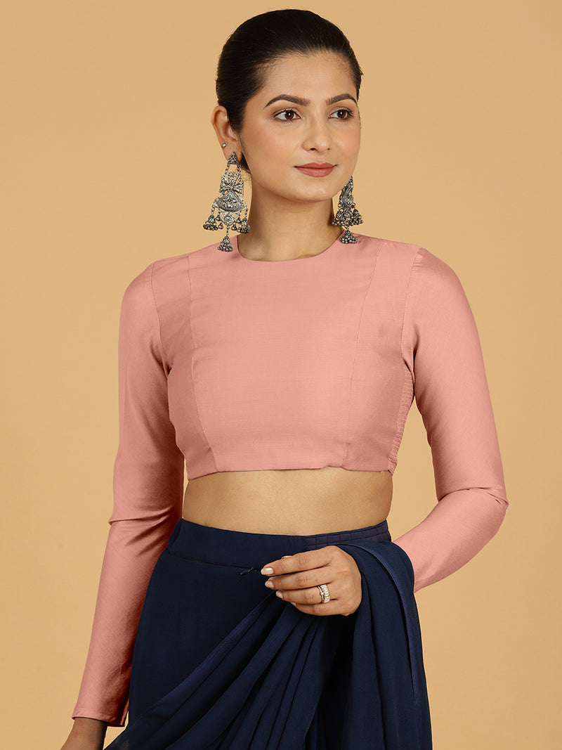 Jaya x Rozaana | Saree Blouse in Sea Pink-Binks