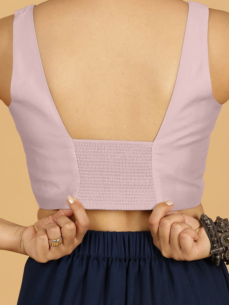 Kasturi x Rozaana | Sleeveless Saree Blouse in Lilac-Binks