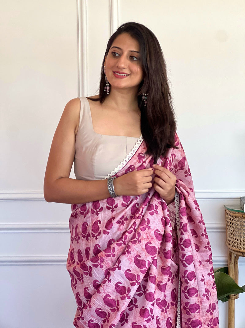 Kasturi x Rozaana | Sleeveless Saree Blouse in Oyster Grey-Binks