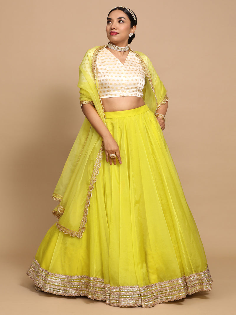 Kaya x Tyohaar | Elbow Sleeves Satin Viscose Saree Blouse in Cream Butta Fabric-Binks