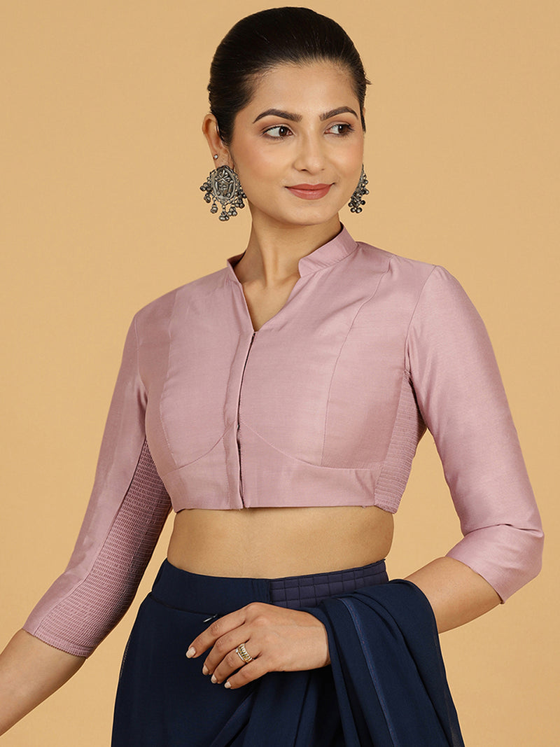 Maya x Rozaana | Three Quarter Sleeves Saree Blouse in Lilac-Binks