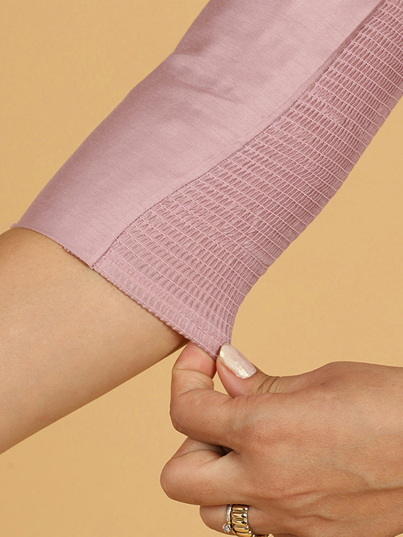 Maya x Rozaana | Three Quarter Sleeves Saree Blouse in Lilac-Binks