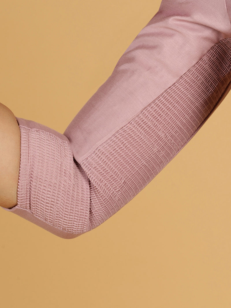 Maya x Rozaana | Three Quarter Sleeves Saree Blouse in Lilac-Binks