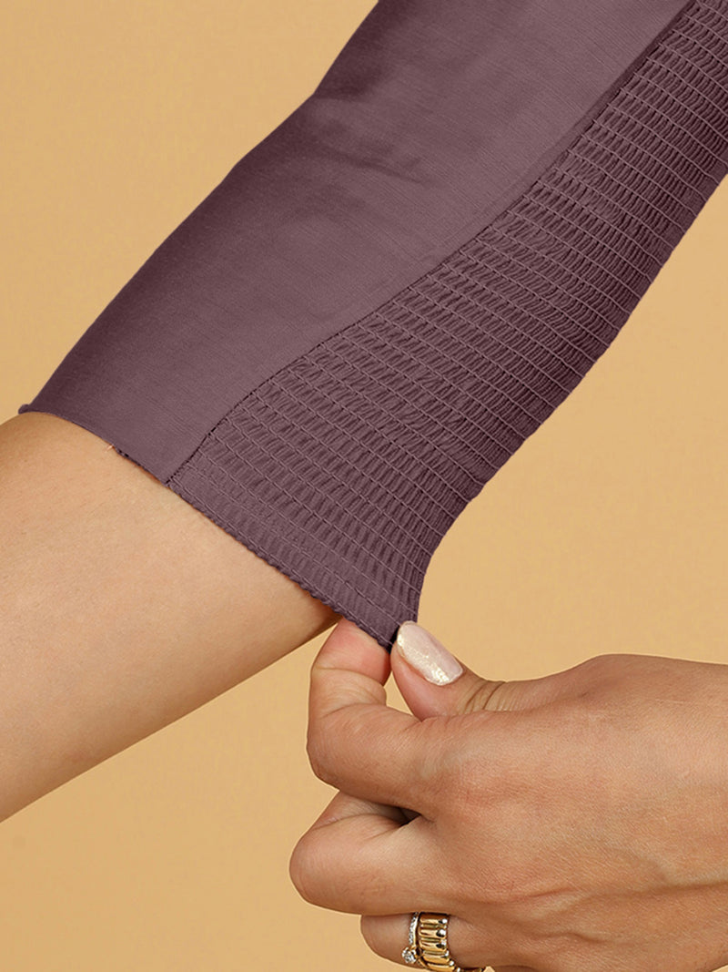 Maya x Rozaana | Three Quarter Sleeves Saree Blouse in Purple Mauve-Binks