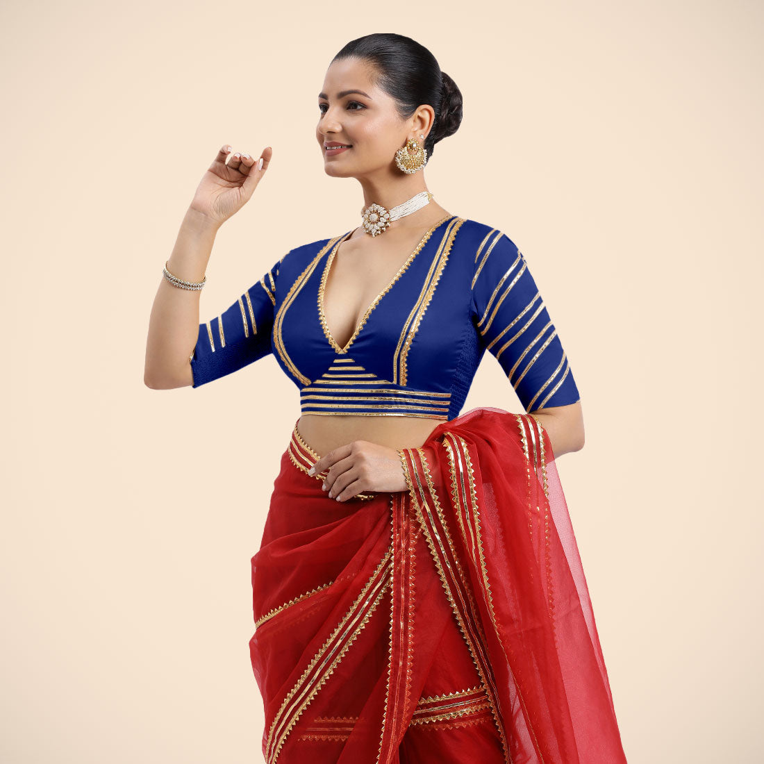 Navya Silhouette - Back Open Blouses For Women