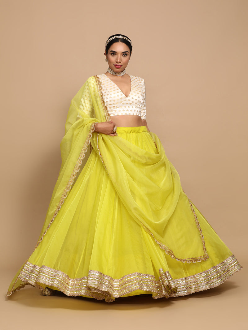 Nida x Tyohaar | Elbow Sleeves Satin Viscose Saree Blouse in Cream Butta Fabric-Binks