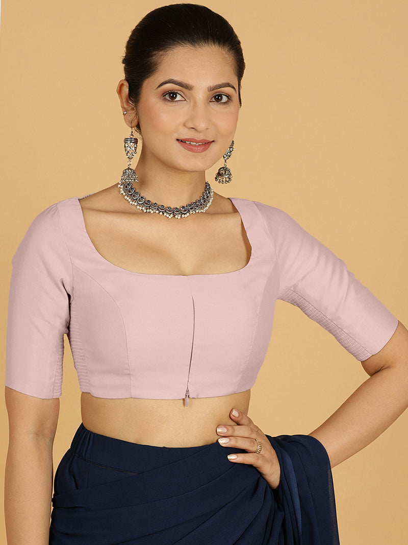 Nidhi x Rozaana | Elbow Sleeves Saree Blouse in Lilac-Binks