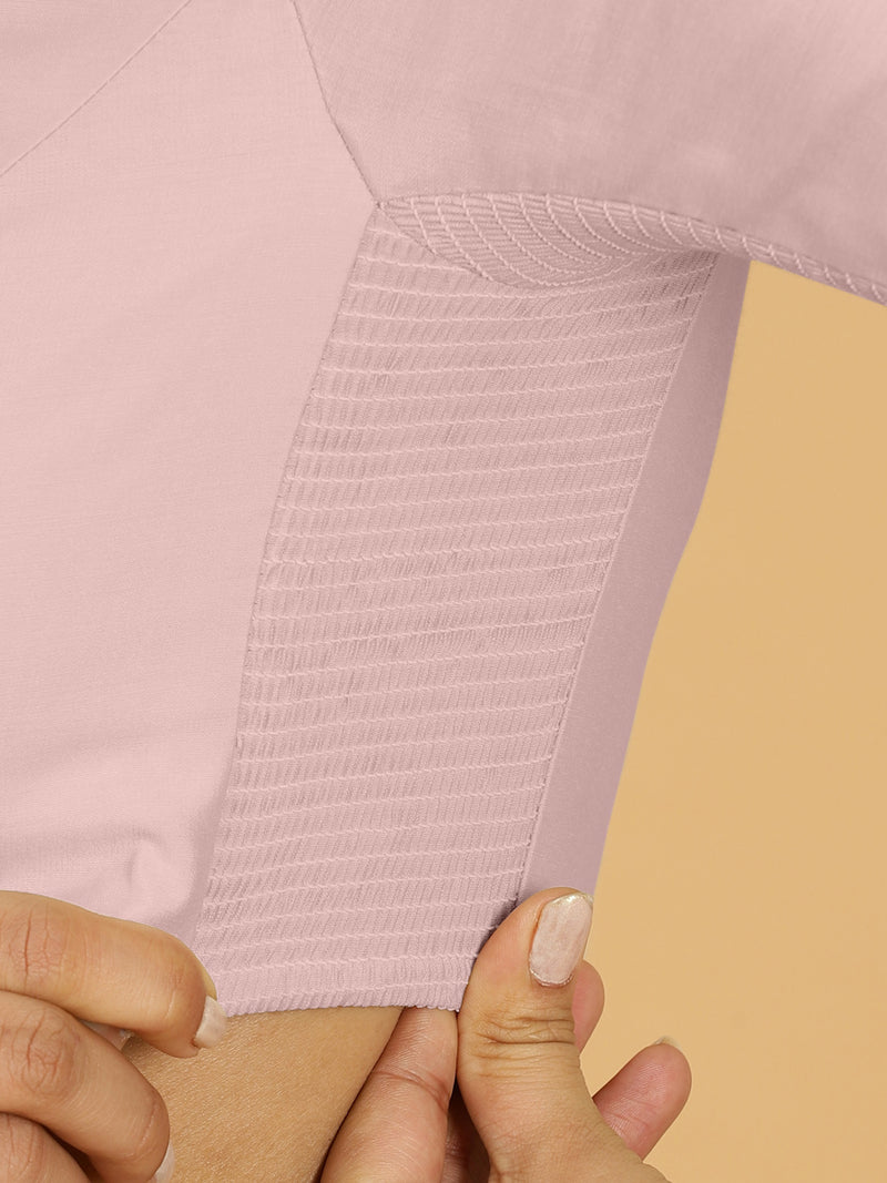 Nidhi x Rozaana | Elbow Sleeves Saree Blouse in Lilac-Binks