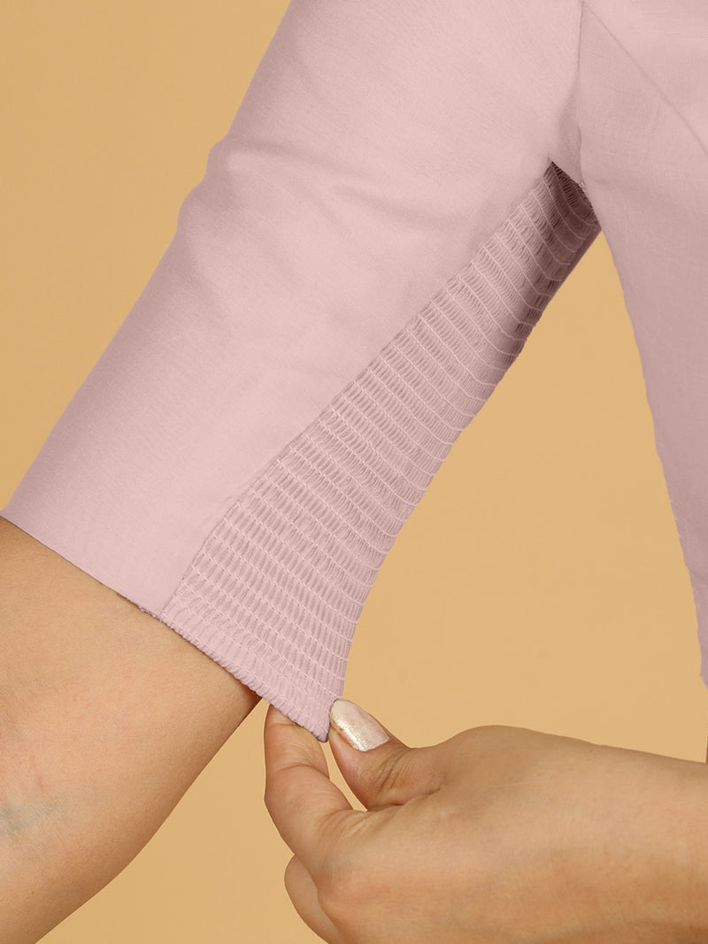 Nidhi x Rozaana | Elbow Sleeves Saree Blouse in Lilac-Binks