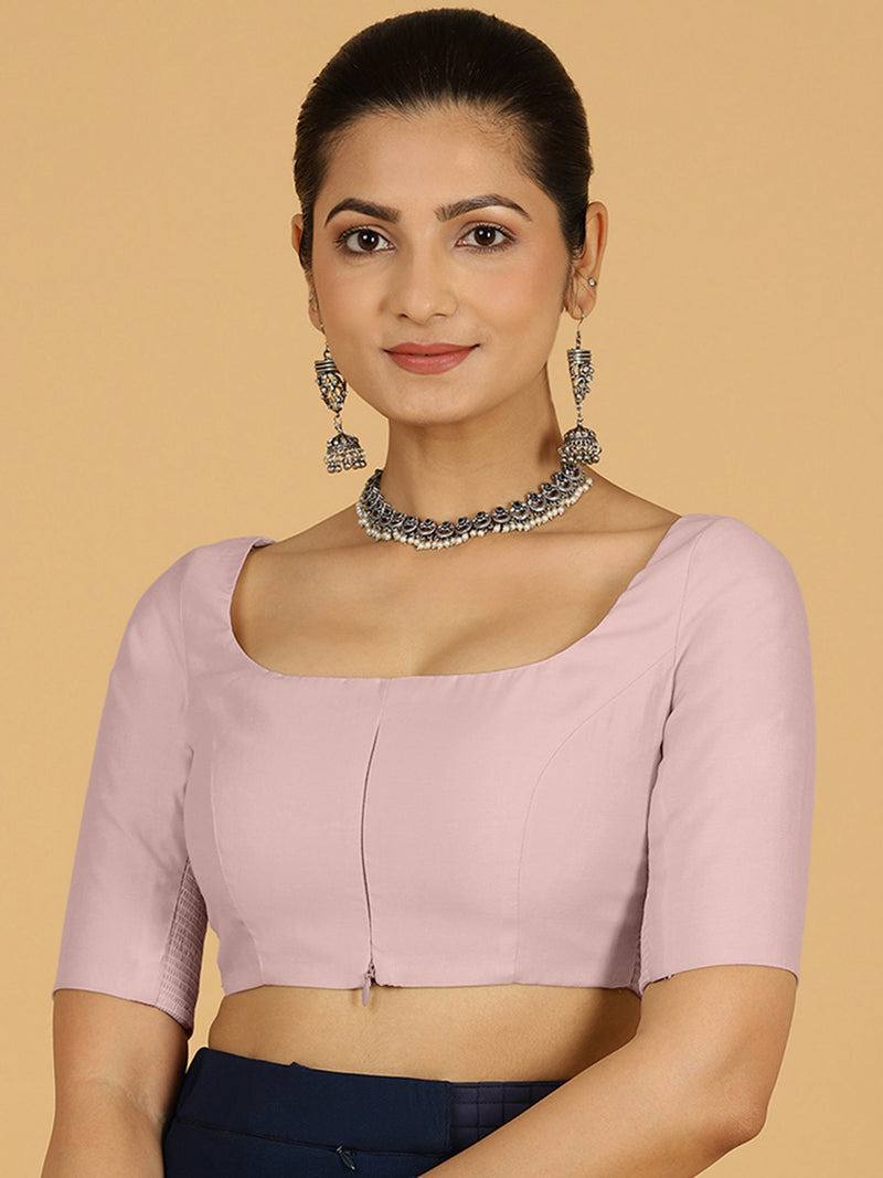 Nidhi x Rozaana | Elbow Sleeves Saree Blouse in Lilac-Binks