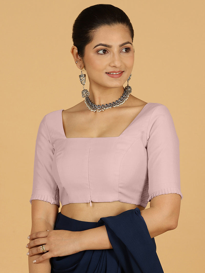 Nihira x Rozaana | Elbow Sleeves Saree Blouse in Lilac-Binks