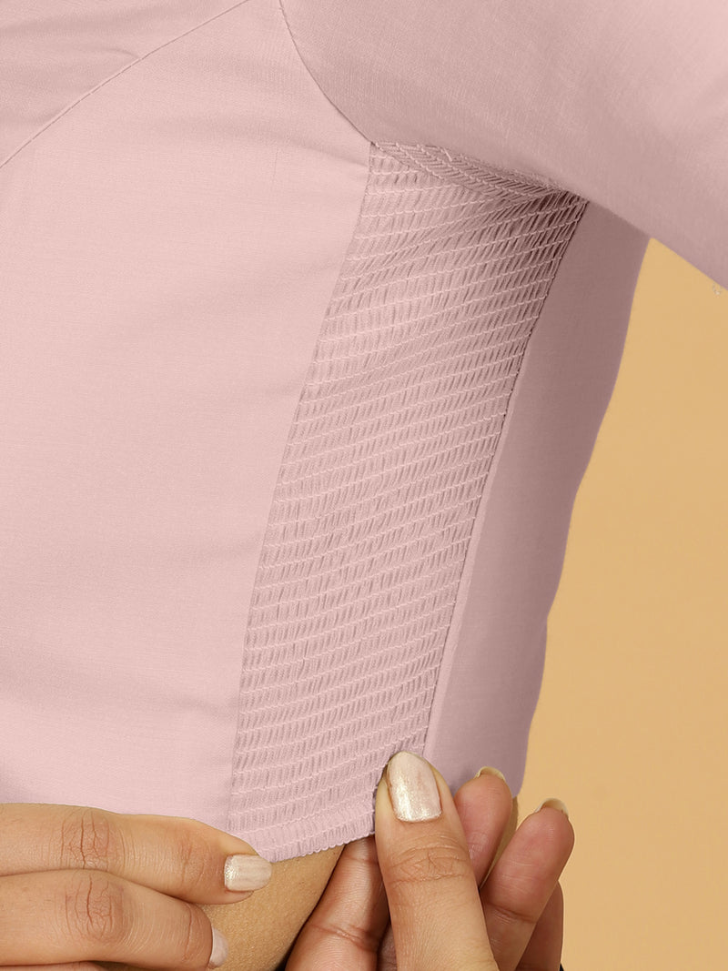 Nihira x Rozaana | Elbow Sleeves Saree Blouse in Lilac-Binks