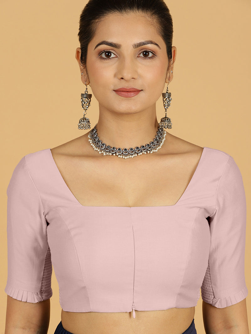 Nihira x Rozaana | Elbow Sleeves Saree Blouse in Lilac-Binks