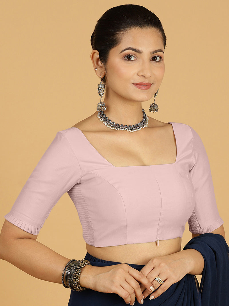 Nihira x Rozaana | Elbow Sleeves Saree Blouse in Lilac-Binks