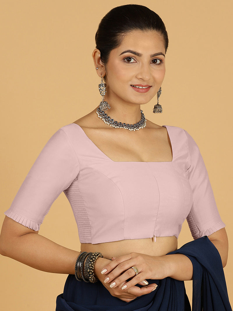 Nihira x Rozaana | Elbow Sleeves Saree Blouse in Lilac-Binks