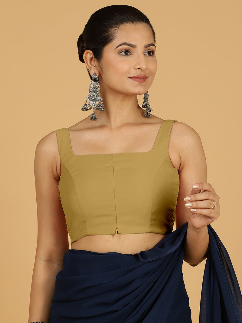 Nirma x Rozaana | Saree Blouse in Dijon Mustard-Binks
