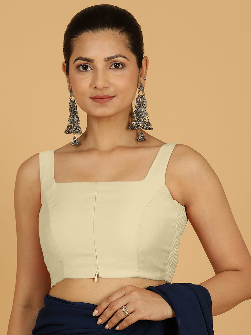 Nirma x Rozaana | Saree Blouse in Ivory-Binks