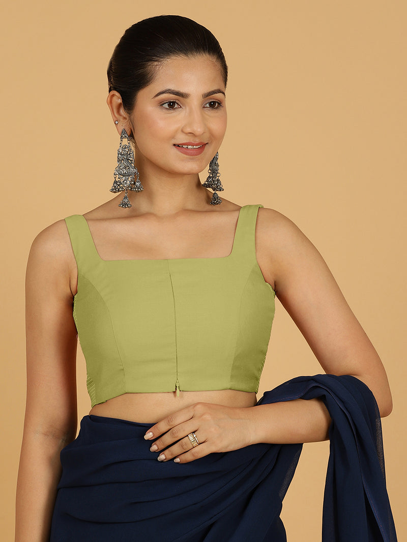 Nirma x Rozaana | Saree Blouse in Pista Green-Binks