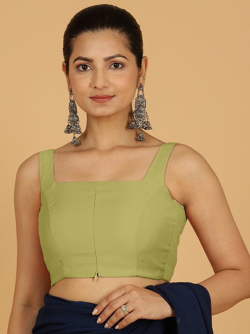 Nirma x Rozaana | Saree Blouse in Pista Green-Binks